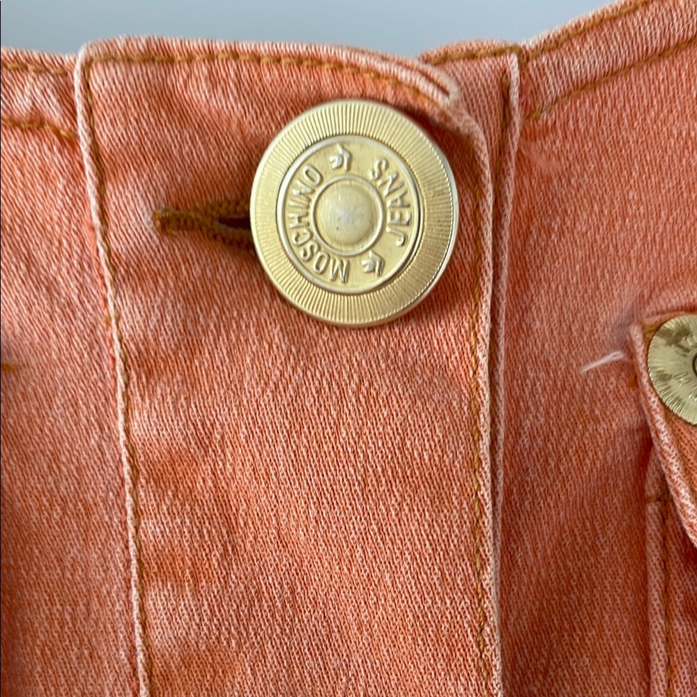 Moschino Vintage Jeans Orange Button Down Shirt - Picture 5 of 13